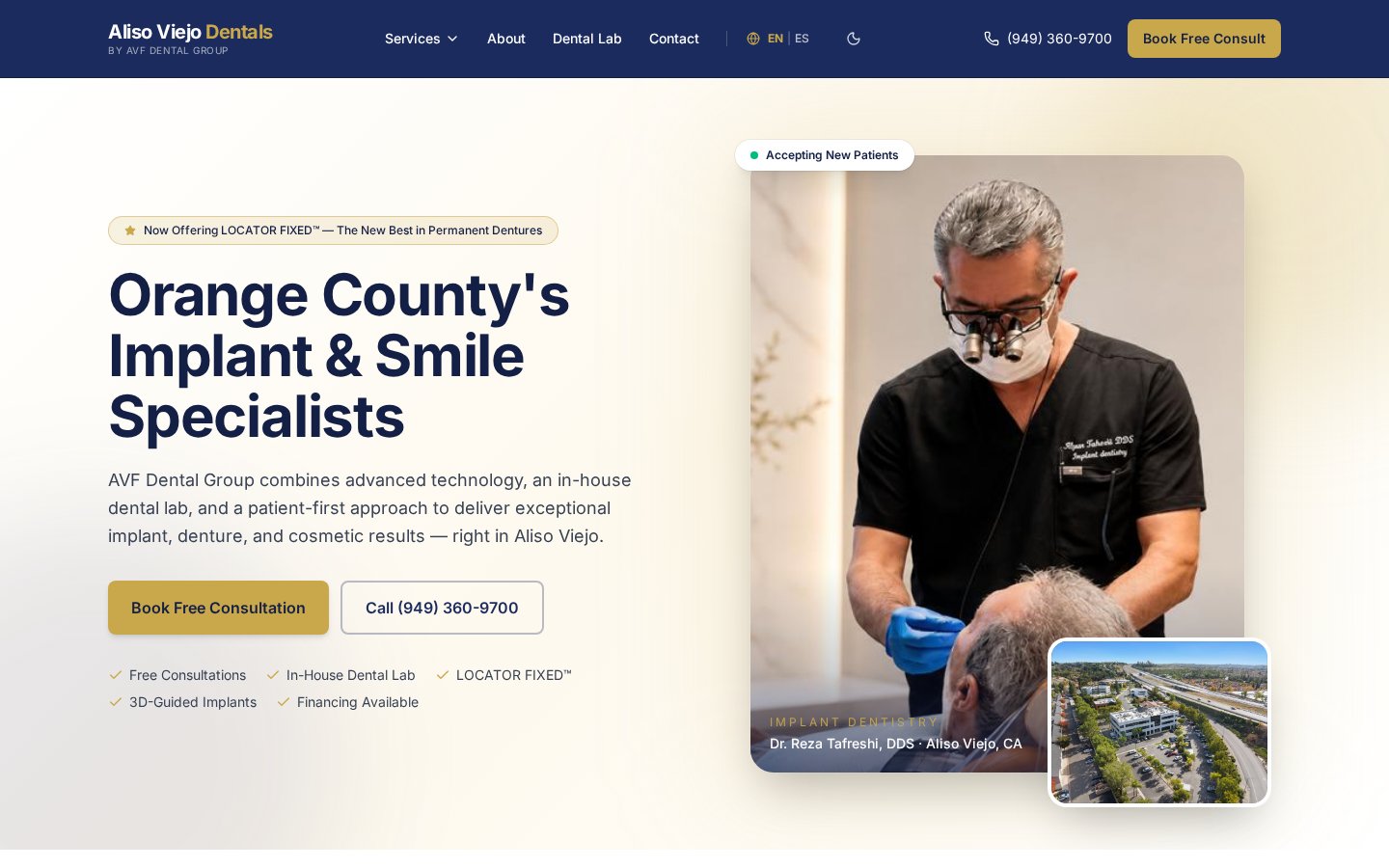 Aliso Viejo Dental website screenshot